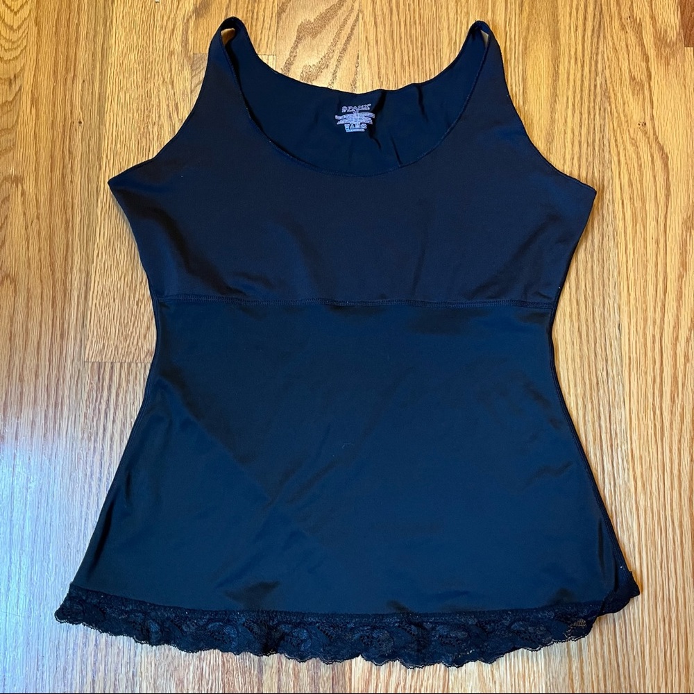 Spanx black tank with lace detail size 1X